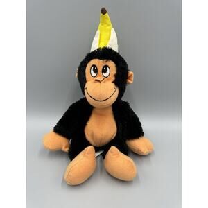 Monkey With Banana On Head 15” Plush Stuffed Animal Toy